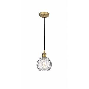 Athens Water Glass - 1 Light Mini Pendant In Industrial Style-8.75 Inches Tall and 6 Inches Wide