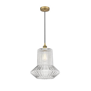 Springwater - 1 Light Cord Hung Mini Pendant In Industrial Style-15.75 Inches Tall and 12 Inches Wide - 1289726