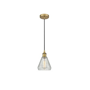 Conesus - 1 Light Cord Hung Mini Pendant In Industrial Style-10.75 Inches Tall and 6 Inches Wide