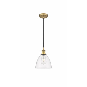 Edison Dome - 1 Light Cord Hung Mini Pendant In Industrial Style-10.25 Inches Tall and 7.5 Inches Wide