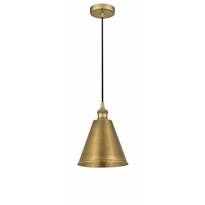 Edison Cone - 1 Light Cord Hung Mini Pendant In Industrial Style-11.75 Inches Tall and 8 Inches Wide - 1289767