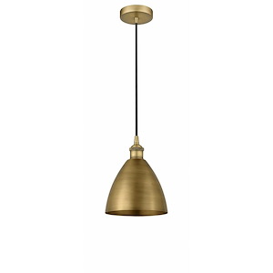 Plymouth Dome - 1 Light Cord Hung Mini Pendant In Modern Style-11 Inches Tall and 7.5 Inches Wide
