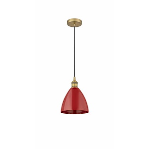 Plymouth Dome - 1 Light Cord Hung Mini Pendant In Industrial Style-11.25 Inches Tall and 7.5 Inches Wide - 1289785