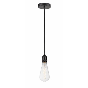 Edison - 7W 1 LED Cord Hung Mini Pendant In Industrial Style-12.25 Inches Tall and 3.75 Inches Wide