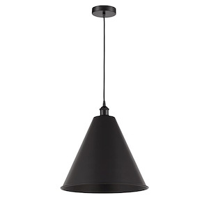 Edison Cone - 1 Light Cord Hung Mini Pendant In Industrial Style-18.75 Inches Tall and 16 Inches Wide - 1289803