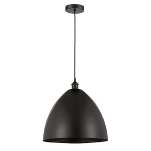 Edison Dome - 1 Light Cord Hung Mini Pendant In Industrial Style-18.75 Inches Tall and 16 Inches Wide