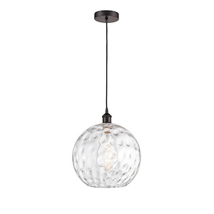 Athens Water Glass - 1 Light Mini Pendant In Industrial Style-14.75 Inches Tall and 12 Inches Wide - 1289729