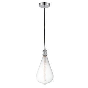 Edison - 7W 1 LED Cord Hung Mini Pendant In Industrial Style-15.25 Inches Tall and 6.5 Inches Wide - 1289725