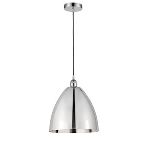 Edison Dome - 1 Light Cord Hung Mini Pendant In Industrial Style-14.75 Inches Tall and 12 Inches Wide