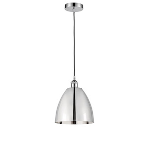Edison Dome - 1 Light Cord Hung Mini Pendant In Industrial Style-12.88 Inches Tall and 9 Inches Wide