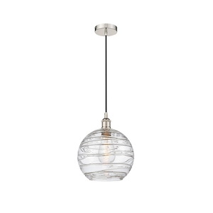 Athens Deco Swirl - 1 Light Mini Pendant In Industrial Style-12.75 Inches Tall and 10 Inches Wide - 1289720