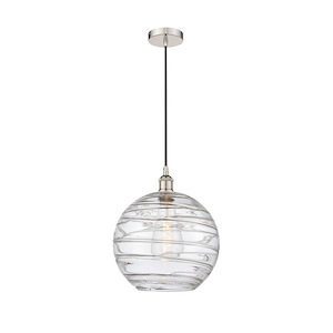Athens Deco Swirl - 1 Light Mini Pendant In Industrial Style-14.75 Inches Tall and 12 Inches Wide