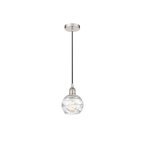Athens Deco Swirl - 1 Light Mini Pendant In Industrial Style-8.75 Inches Tall and 6 Inches Wide - 1289750