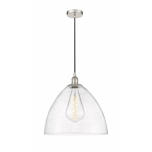 Edison Dome - 1 Light Cord Hung Pendant In Industrial Style-17.75 Inches Tall and 16 Inches Wide - 1289744