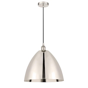 Edison Dome - 1 Light Cord Hung Mini Pendant In Industrial Style-18.75 Inches Tall and 16 Inches Wide