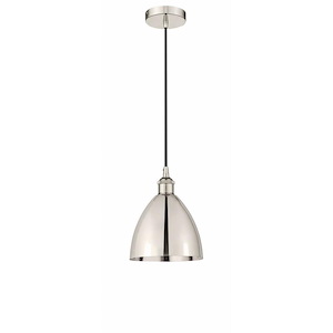 Plymouth Dome - 1 Light Cord Hung Mini Pendant In Modern Style-11 Inches Tall and 7.5 Inches Wide