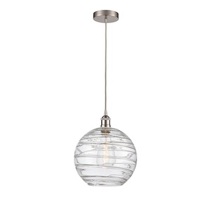 Athens Deco Swirl - 1 Light Mini Pendant In Industrial Style-14.75 Inches Tall and 12 Inches Wide - 1289718