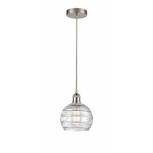 Athens Deco Swirl - 1 Light Mini Pendant In Industrial Style-10.75 Inches Tall and 8 Inches Wide - 1289762