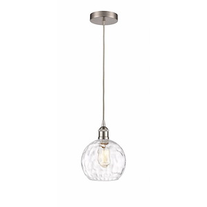 Athens Water Glass - 1 Light Mini Pendant In Industrial Style-10.75 Inches Tall and 8 Inches Wide