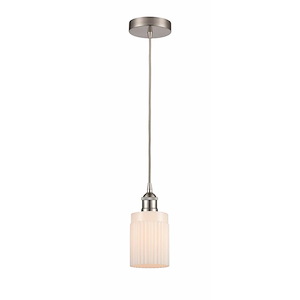 Hadley - 1 Light Cord Hung Mini Pendant In Art Deco Style-9.75 Inches Tall and 4.5 Inches Wide