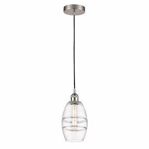 Vaz - 1 Light Cord Hung Mini Pendant In Industrial Style-8.13 Inches Tall and 5.88 Inches Wide