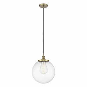Beacon - 1 Light Cord Hung Mini Pendant In Modern Style-17.63 Inches Tall and 13.75 Inches Wide
