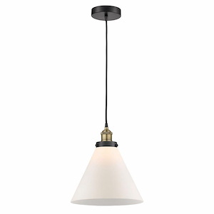 Cone - 1 Light Cord Hung Mini Pendant In Modern Style-14.75 Inches Tall and 12 Inches Wide
