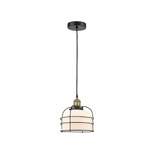 Bell Cage - 1 Light Cord Hung Mini Pendant In Modern Style-10.25 Inches Tall and 9 Inches Wide