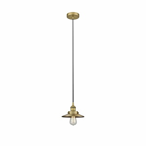 Railroad - 1 Light Cord Hung Mini Pendant In Modern Style-5.75 Inches Tall and 8 Inches Wide