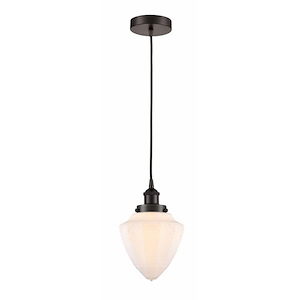 Bullet - 1 Light Cord Hung Mini Pendant In Modern Style-12 Inches Tall and 7 Inches Wide