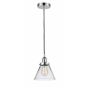 Cone - 1 Light Mini Pendant In Industrial Style-9.75 Inches Tall and 7.75 Inches Wide