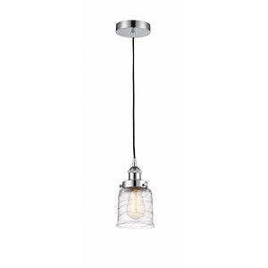 Bell - 1 Light Cord Hung Mini Pendant In Modern Style-9.5 Inches Tall and 5 Inches Wide