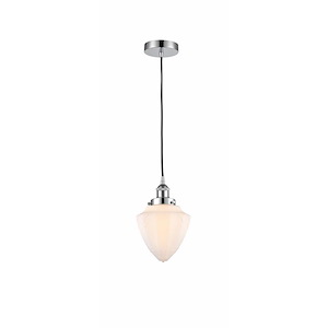 Bullet - 1 Light Cord Hung Mini Pendant In Modern Style-12 Inches Tall and 7 Inches Wide