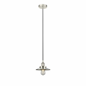 Railroad - 1 Light Cord Hung Mini Pendant In Modern Style-5.75 Inches Tall and 8 Inches Wide - 1289788