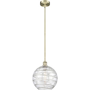 Athens Deco Swirl - 1 Light Stem Mini Pendant-12.88 Inch Tall and 12 Inch Wide - 1330293