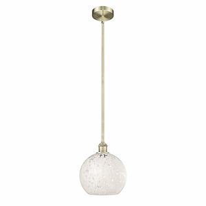 White Mouchette - 1 Light Stem Hung Mini Pendant In Modern Style-11.25 Inches Tall and 10 Inches Wide - 1330261