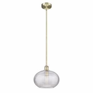 Ithaca - 1 Light Stem Hung Mini Pendant In Industrial Style-10.25 Inches Tall and 12 Inches Wide