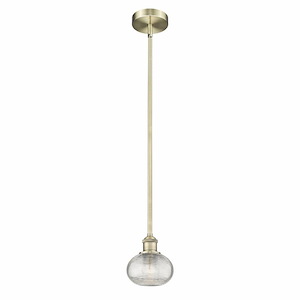 Ithaca - 1 Light Stem Hung Mini Pendant In Industrial Style-6.5 Inches Tall and 6 Inches Wide - 1330271