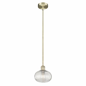 Ithaca - 1 Light Stem Hung Mini Pendant In Industrial Style-7.75 Inches Tall and 8 Inches Wide