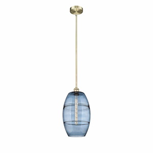 Vaz - 1 Light Stem Hung Mini Pendant In Industrial Style-18 Inches Tall and 10 Inches Wide