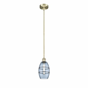 Vaz - 1 Light Stem Hung Mini Pendant In Industrial Style-7.63 Inches Tall and 5.88 Inches Wide
