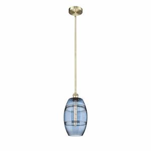 Vaz - 1 Light Stem Hung Mini Pendant In Industrial Style-9.38 Inches Tall and 8 Inches Wide