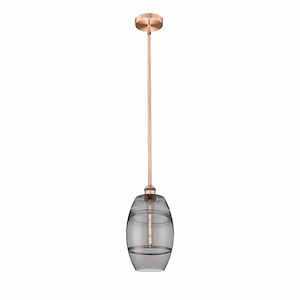 Vaz - 1 Light Stem Hung Mini Pendant In Industrial Style-9.38 Inches Tall and 8 Inches Wide