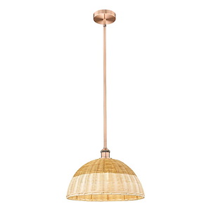 Bristol Natural II - 1 Light Stem Hung Mini Pendant-15 Inch Tall and 15.75 Inch Wide - 1387777