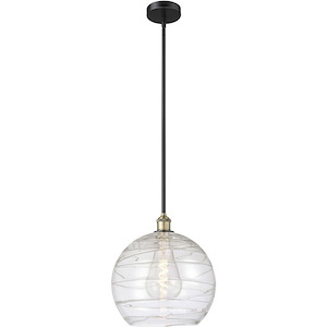 Athens Deco Swirl - 1 Light Stem Mini Pendant-14.63 Inch Tall and 13.75 Inch Wide - 1330246