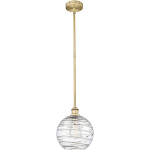 Athens Deco Swirl - 1 Light Stem Mini Pendant-11.13 Inch Tall and 10 Inch Wide - 1330292