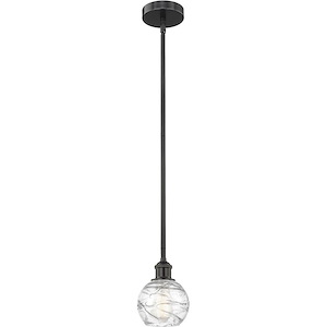 Athens Deco Swirl - 1 Light Stem Mini Pendant-7.63 Inch Tall and 5.88 Inch Wide - 1330283