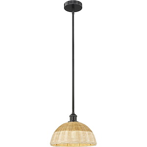 Bristol Natural II - 1 Light Stem Hung Mini Pendant-12.88 Inch Tall and 11.75 Inch Wide - 1426467