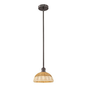 Bristol Natural II - 1 Light Stem Hung Mini Pendant-11 Inch Tall and 9 Inch Wide - 1387766