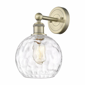 Athens Water Glass - 1 Light Wall Sconce In Modern Style-12.88 Inches Tall and 8 Inches Wide - 1311305